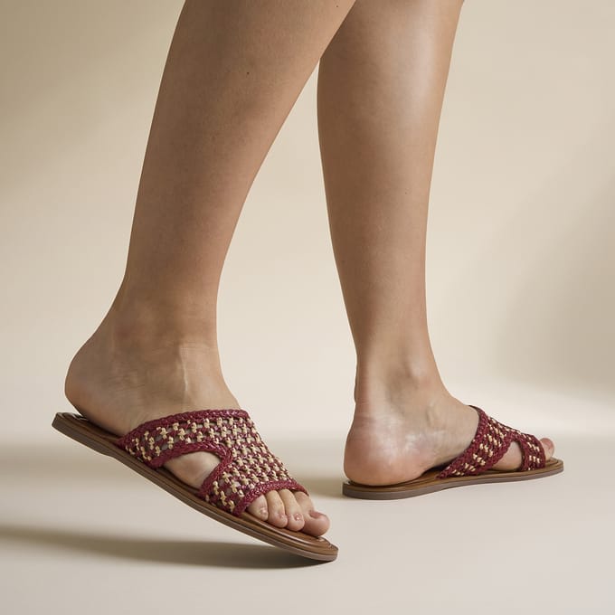 Cellini Raffia Slippers rood Textiel - Maat 37