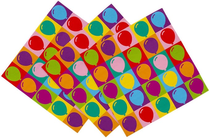 Globos Paper Napkins 33x33cm Pop Party - 20 pcs.