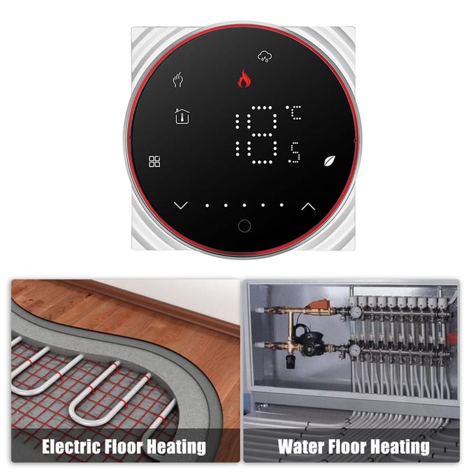Slimme Thermostaat 16A Digitaal Programmeerbare Vloerverwarming Temperatuurregelaar Digitaal W-2 zwart