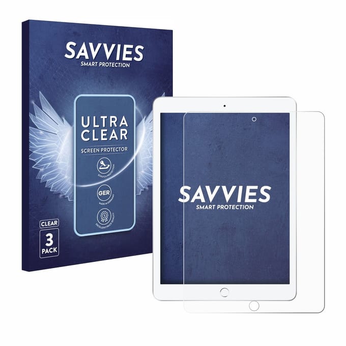 Savvies - Screenprotector voor Apple iPad 9.7" 2018 (6. Gen.) - Folie Beschermfolie transparant 3 Stuks