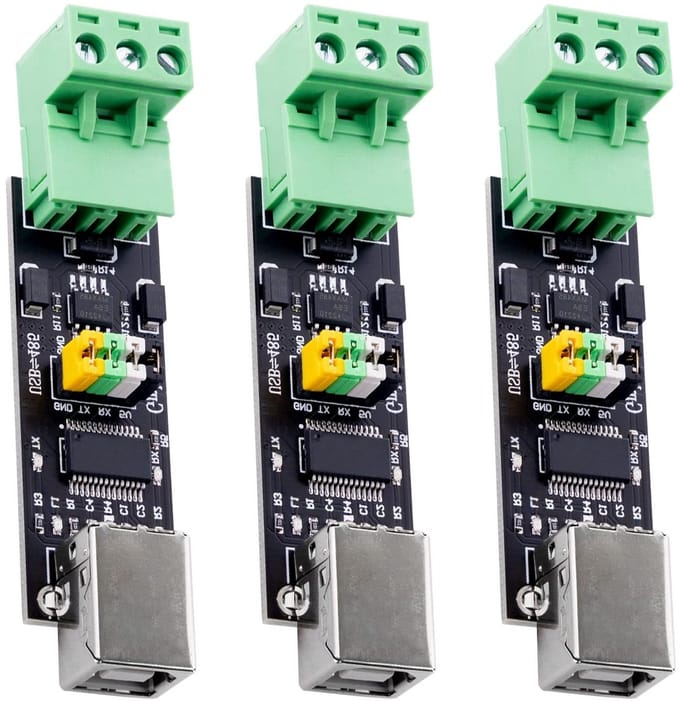 USB naar RS485 Adapter - Seriële Converter Module - Netwerk Opbouw - FTDI Chipset - 3 stuks - Groen