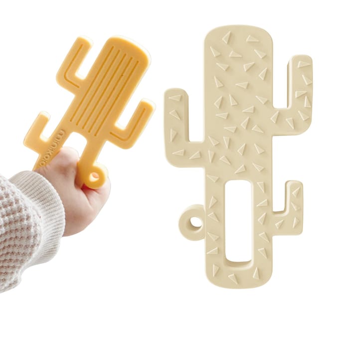 Jouet hochet en silicone pour bébés Cactus Jaune MinikOiOi 1 pièce.