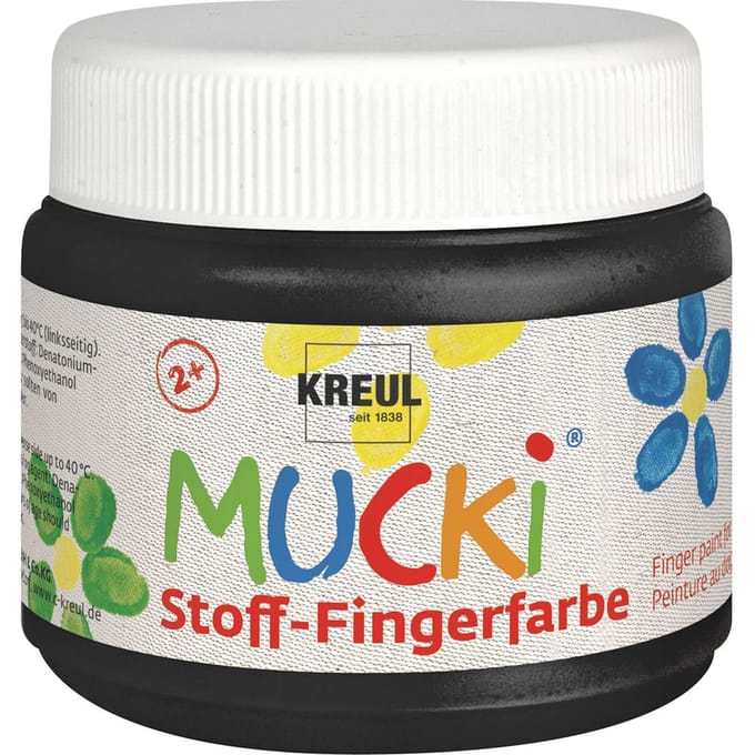 MUCKI-stof-Vingerverf, 150 ml - Zwart