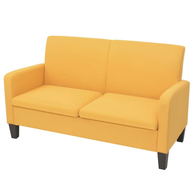 vidaXL - Tweezitsbank - 135x65x76 - cm - geel