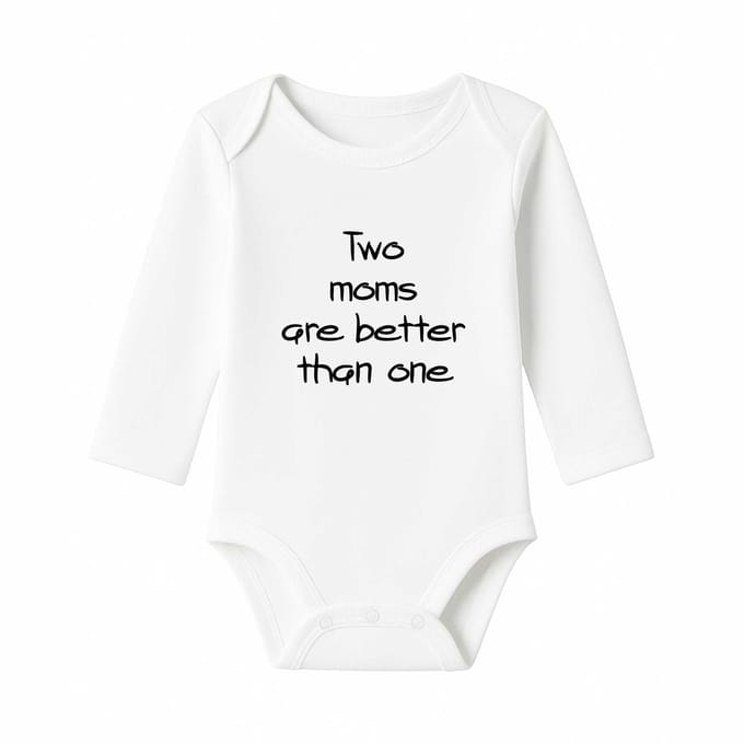 Romper Two moms are better than one - wit - lange mouw - Maat 86/92
