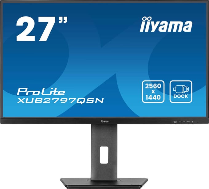 iiyama ProLite XUB2797QSN-B2 - 27 inch - QHD - IPS - USB-Hub (4x) - Verstelbaar - USB-C Dock