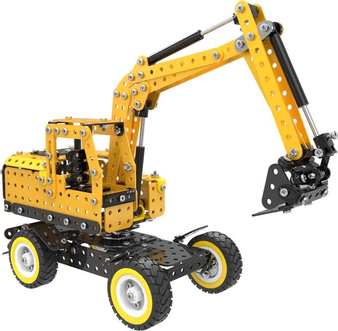 Bouwpakket Graafmachine - Modelbouw 500+ Onderdelen - Met Beweegbare Arm