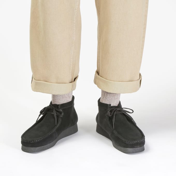 CLARKS WallabeeEVO BT Heren Veterschoenen - Suede - Zwart