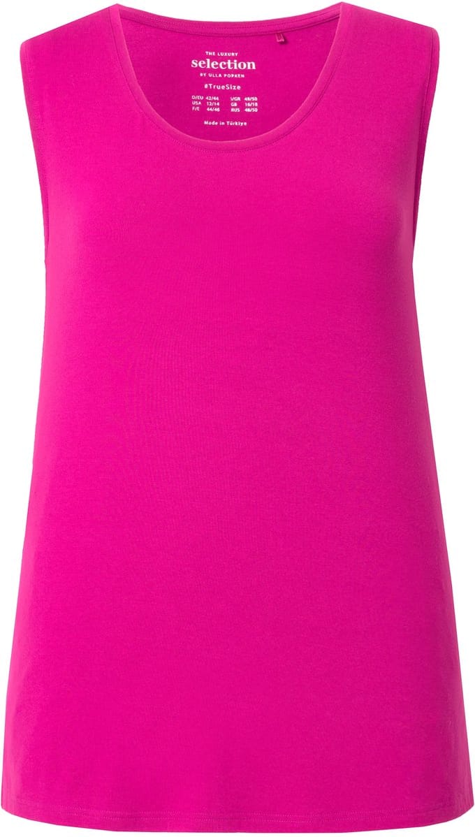 Ulla Popken - Dames - top stretch zijsplitten crêpe kwaliteit selection - Magenta - Maat 46+