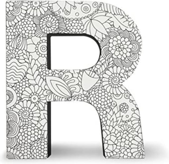 dci Color Joy Art - Large Block Letter “R“ Wall Hanging - Letter to Color “R”