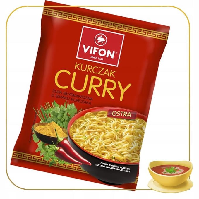 Noodlesoep curry chicken