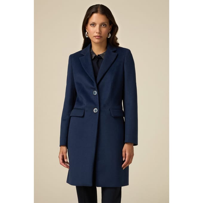Oltre Single-breasted Coat With Pockets Blue Größe: 42 | Einreihige Mäntel Outlet | Damen | Blau