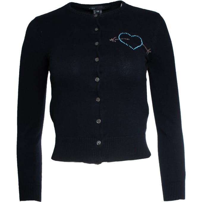 Marc Jacobs, gebreide cardigan met hart van kralen