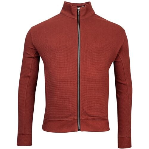 Baileys Vest Sweat Cardigan Zip Waffle Interlock Stone Red / male