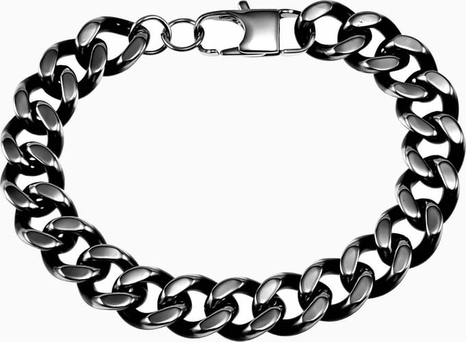 Armband Heren - Roestvrij Staal Anthrazit Kleur - Cubaanse Schakelsarmband