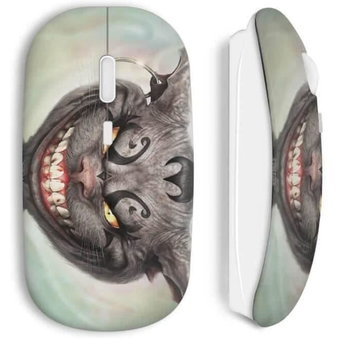 Souris Sans Fil - Alice Au Pays Des Merveilles - Chat - Blanc - USB Wifi - Compatible Mac et PC