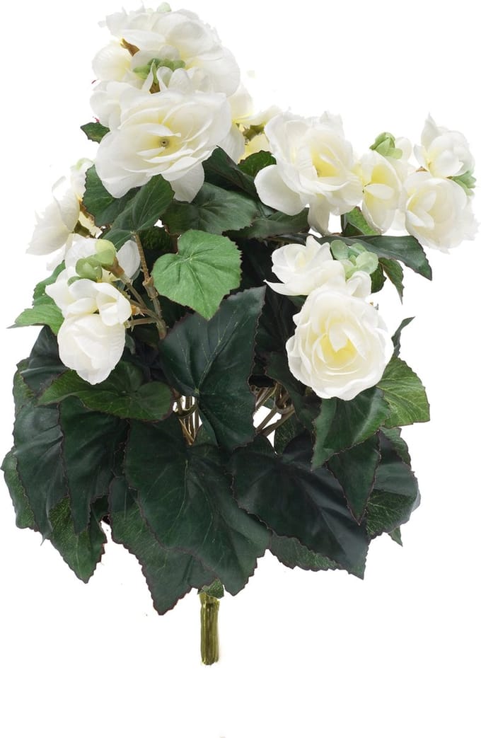 Emerald - Kunstplant Begonia 29cm wit - Kunstplant voor binnen