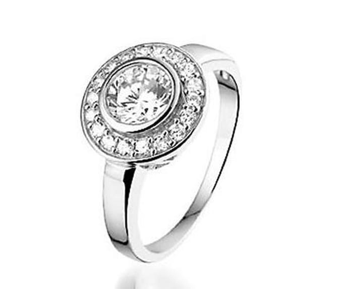 Montebello Ring Jupiter - 925 Zilver Gerhodineerd - 13mm - Maat 52-16.5mm