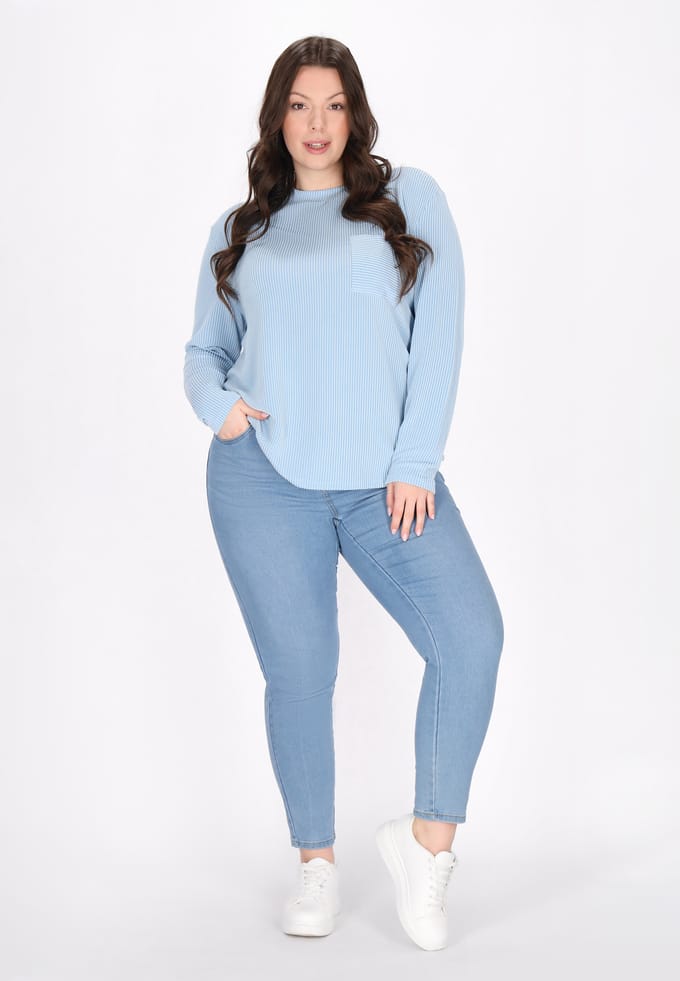 usha Grote maat blouse vrouwen lichtblauw