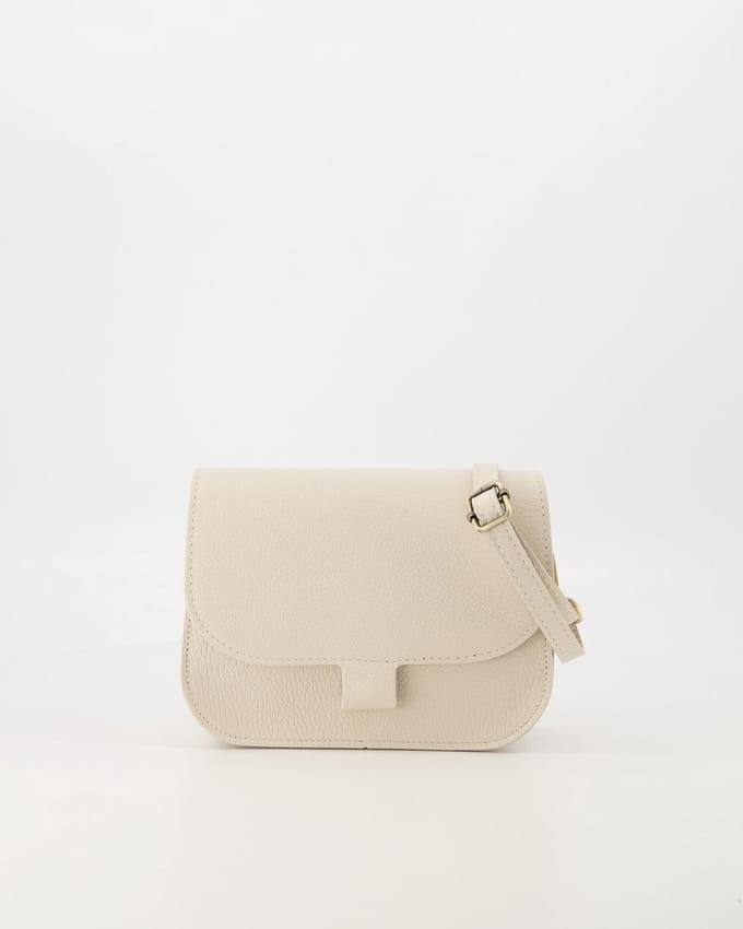 tas- crossbody- leer -ecru- klein