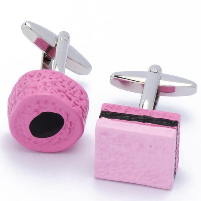 Manchetknopen - Dropjes Snoep Zwart en Roze