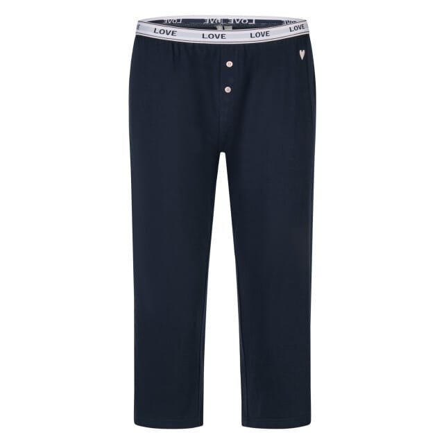 By Louise Dames Korte Mouwen Capri Pyjama Set Lang Donkerblauw Gestreept - Maat S