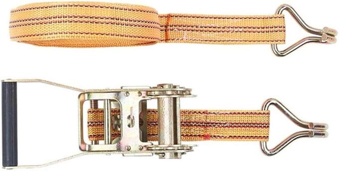Spanbanden Set - Ladingbinders Ratel - Goederen Vervoeren - Dubbele J-Haak - 6600 Lb Capaciteit - Geel