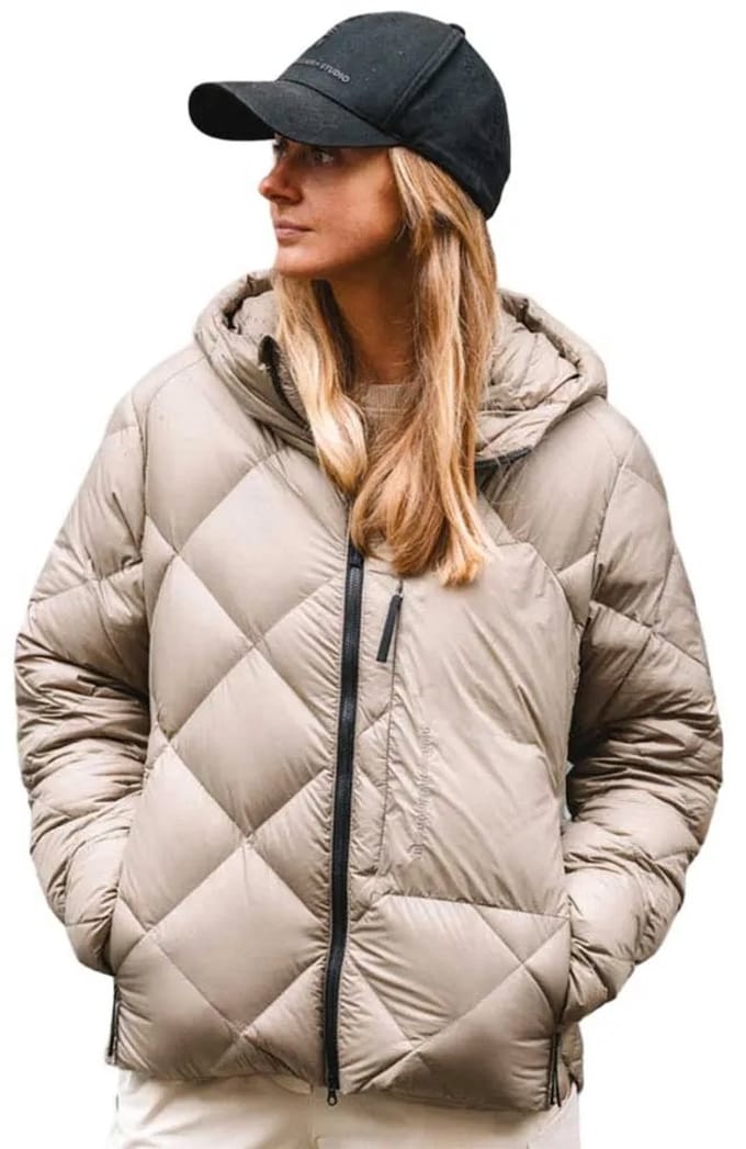 The Mountain Studio Ultralight Hood Gore-tex® Donzen Jas Beige XL Vrouw