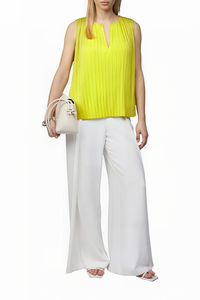 Comma  Blouses Lime-green Maat: 42 | Mouwloze Tops Outlet | Dames | Groen