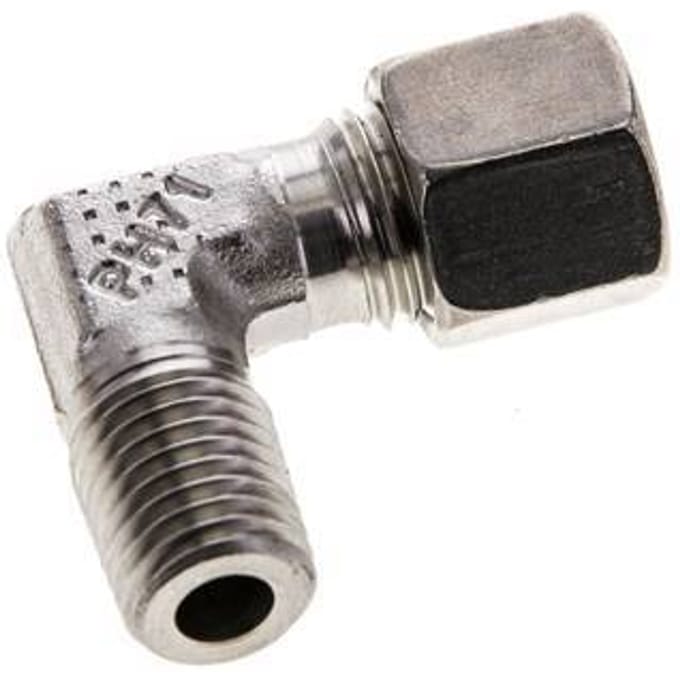 8L & M12x1.5 (con) RVS L-Vorm Snijringkoppeling Buitendraad 315bar ISO 8434-1