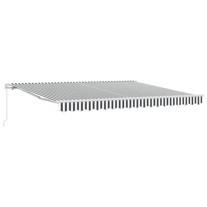 vidaXL - Luifel - handmatig - uittrekbaar - 400x300 - cm - antraciet - en - wit