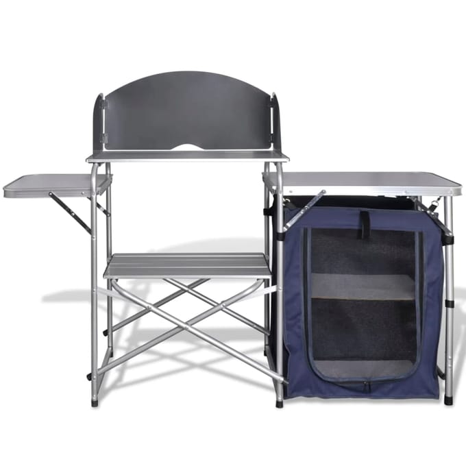 vidaXL - Campingkeuken - inklapbaar - met - windscherm - aluminium