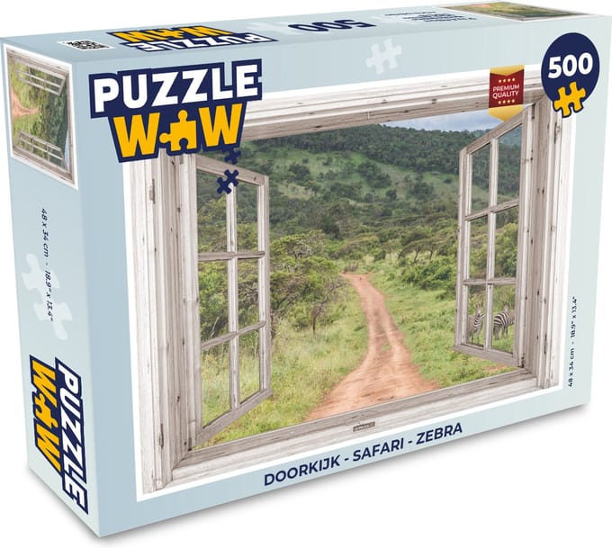 Puzzel Doorkijk - Safari - Zebra - Legpuzzel - Puzzel 500 stukjes
