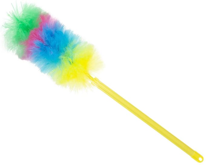 Betra plumeau/duster - uitschuifbaar - statisch - geel - 75-115 cm - stoffer/ragebol