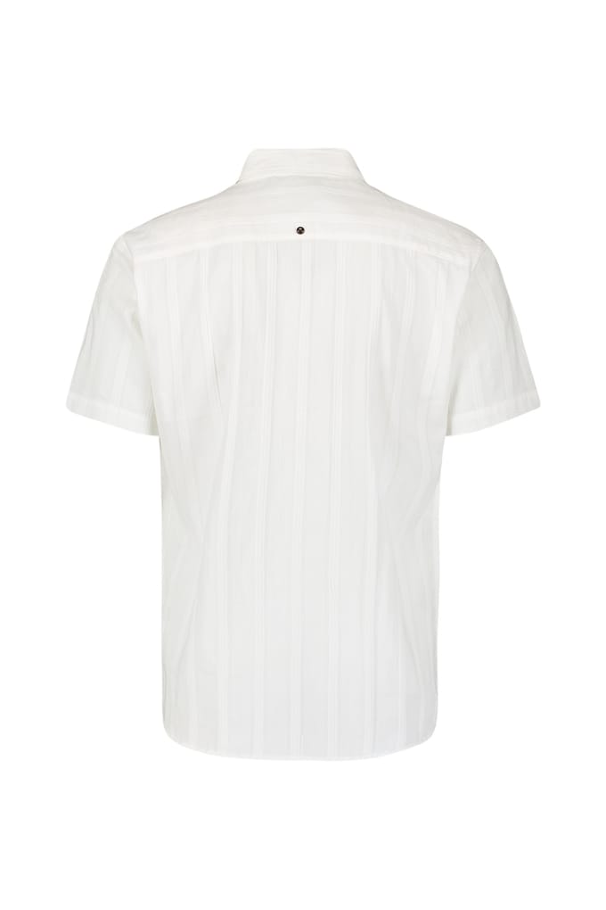 No Excess Shirt Short Sleeve Dobby Vertical Stripe Solid White Größe: L | Casual hemden Outlet | Herren | Weiß