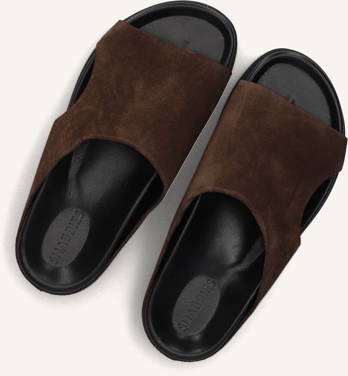 Shabbies Inga Close Slippers - Dames - Bruin - Maat 36