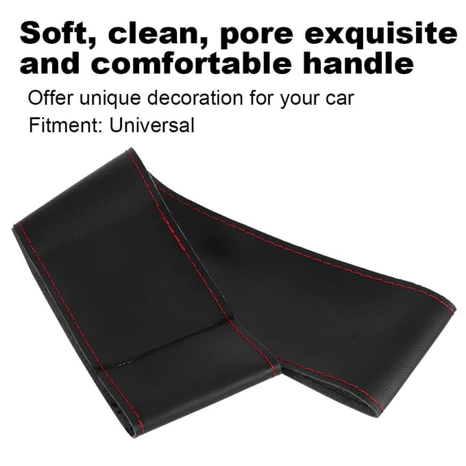 Microfiber Leer Stuurhoes Universeel DIY Naaien Auto Interieur Accessoire 38cm15inZwart black
