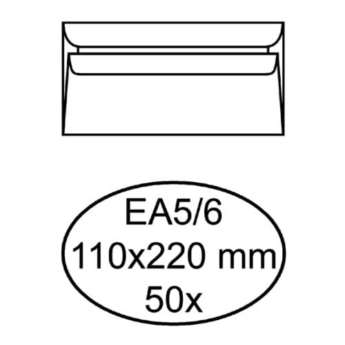 Envelop Quantore bank EA5/6 110x220mm zelfklevend wit 50 stuks