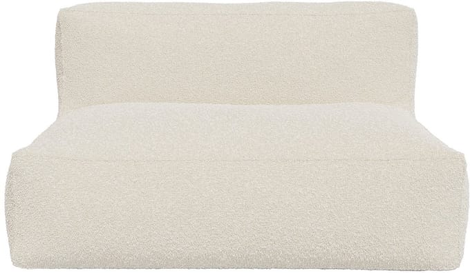 Vente-unique Tweezitsbank van beige boucléstof NOUMARA