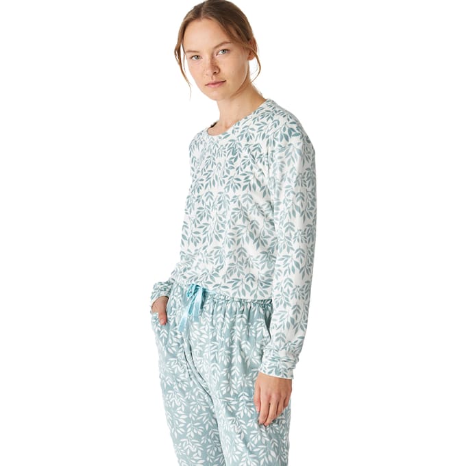 Winterpyjama lange mouw fluweel JJBEP1000 vrouwen