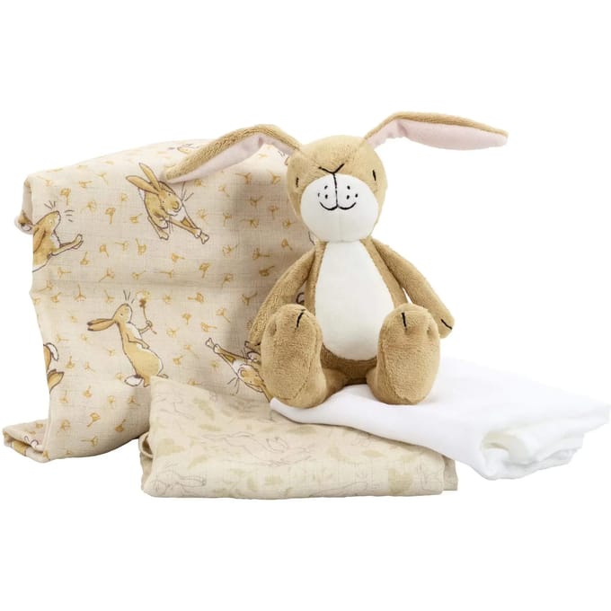 Pluche Rainbow Designs Guess How Much I Love You Toy & Muslin Set