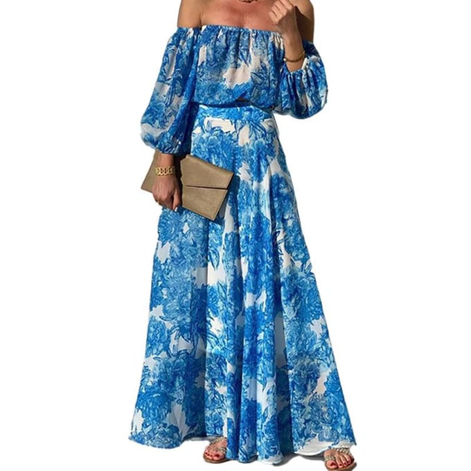 Lente Nieuwe Dameskleding Print Temperament Elegant One-shoulder Los Jurk Dames 3XL