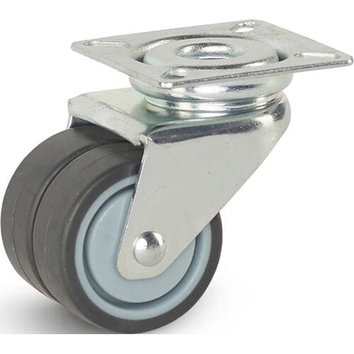 Meso Dubbel zwenkwiel TP-rubber 50mm - 90kg draagvermogen
