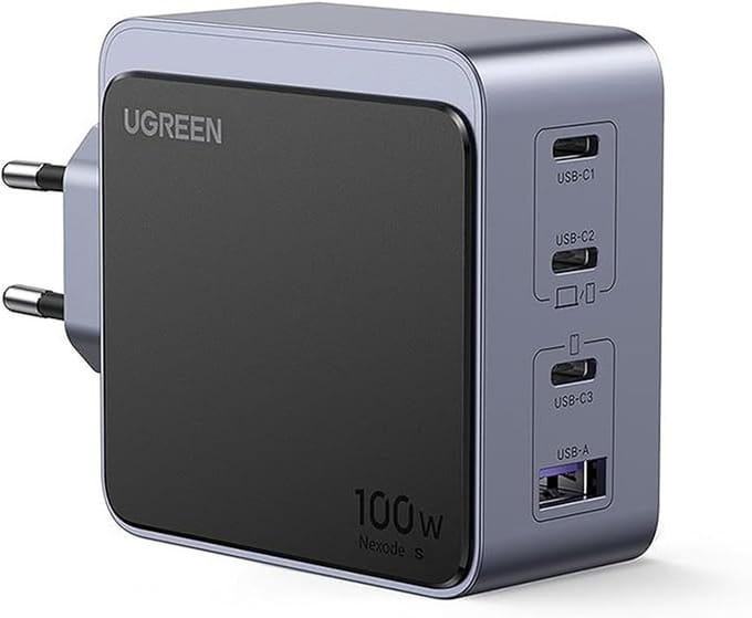 UGREEN Nexode S 100W 4-Poort GaN Snelle Oplader EU Grijs