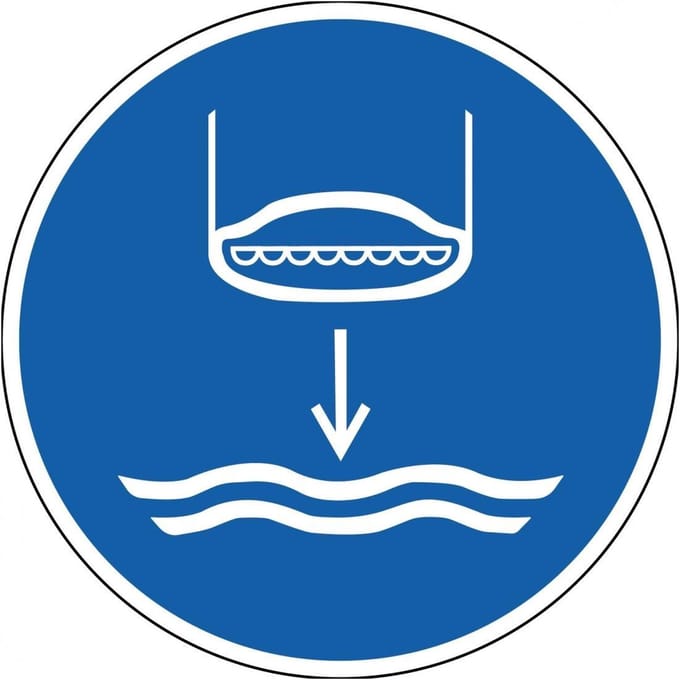 Reddingsboot te water laten bord - kunststof - M039 300 mm