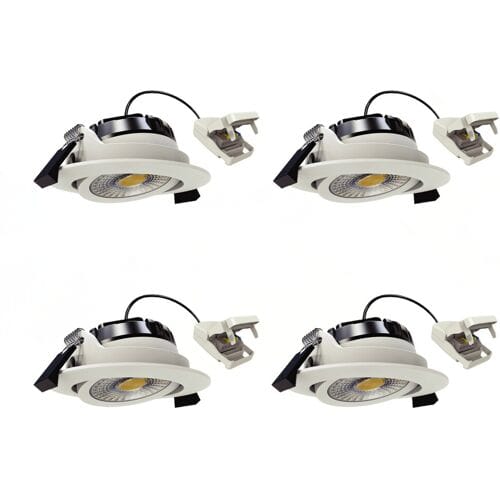 KS Verlichting 4x inbouwspot - Liv plafondspot - dimbaar - wit - kantelbaar