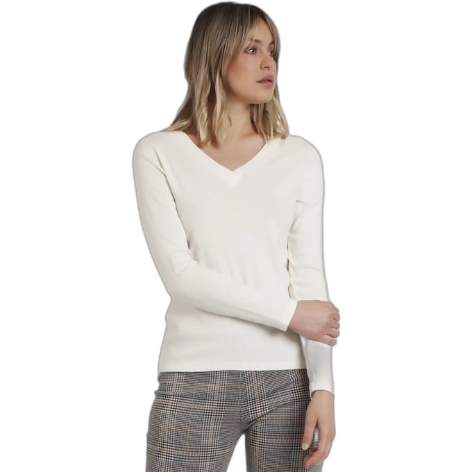 Dames T-shirt met lange mouwen en V-hals Admas