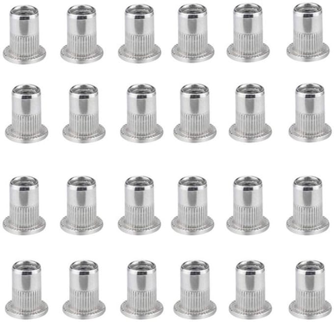Allecto Plus - Roestvrijstalen rivetmoer 100 stuks M6 platte kop