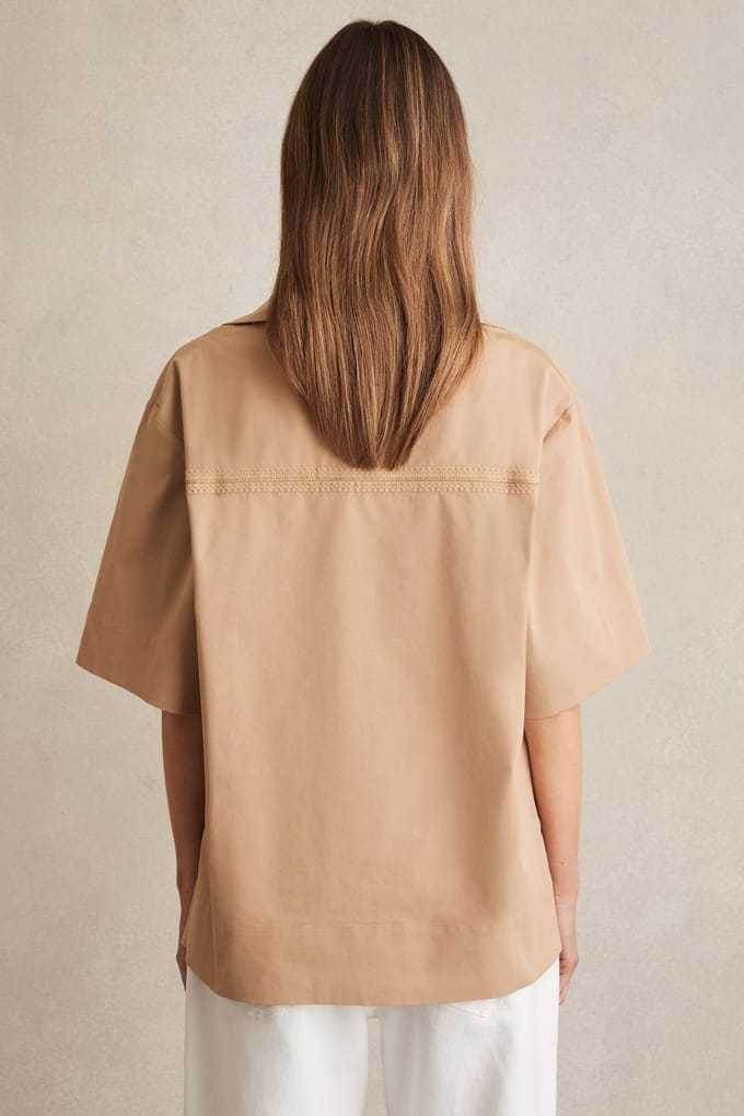 Reiss Overhead Cotton Top Camel Taglia: 4 | Magliette intime Outlet | Donna | Marrone