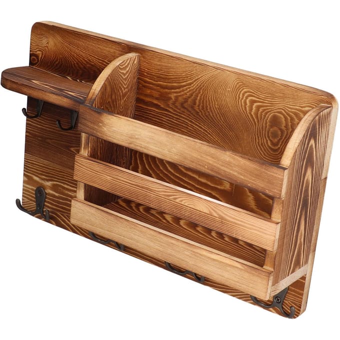 Étagère Murale Polyvalente Créative Vintage en Bois Support de Rangement pour Salon Bureau brown